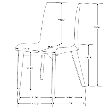 Redbridge Upholstered Side Chairs Grey and Natural Walnut (Set of 2)