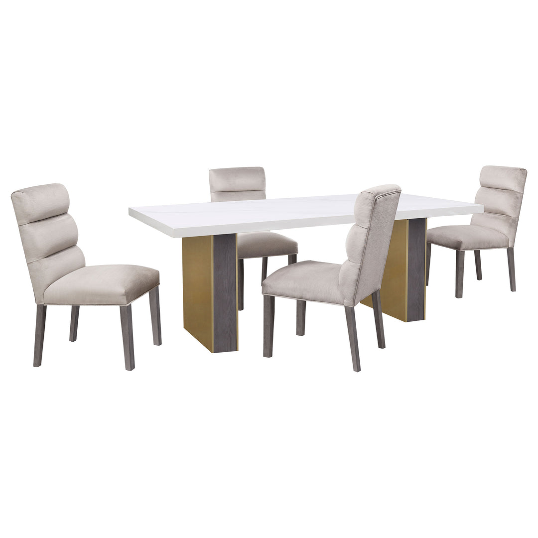 Carla Upholstered Dining Side Chair Stone (Set of 2)