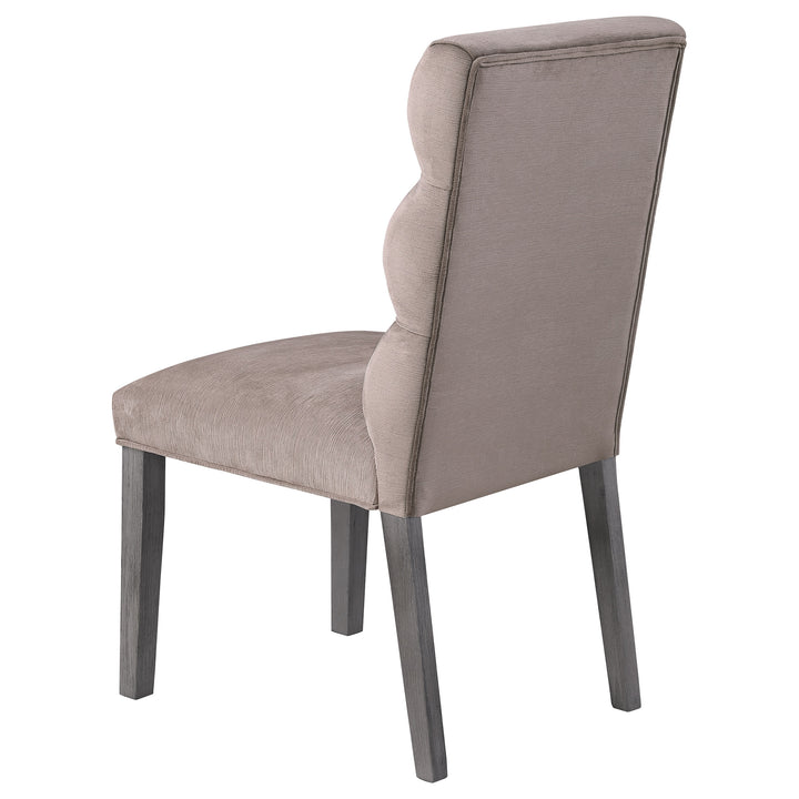 Carla Upholstered Dining Side Chair Stone (Set of 2)