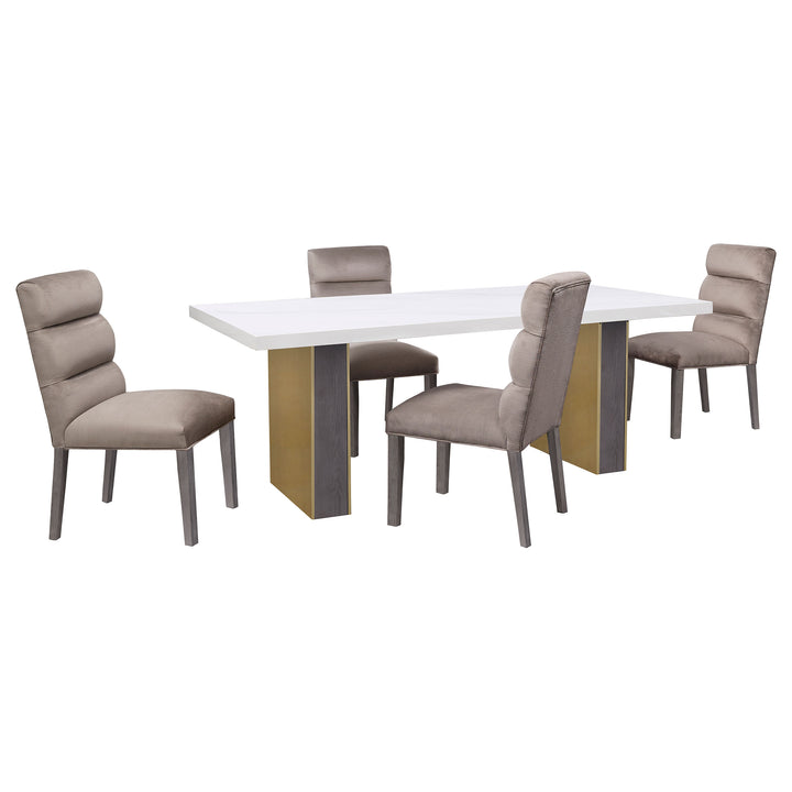 Carla Upholstered Dining Side Chair Stone (Set of 2)