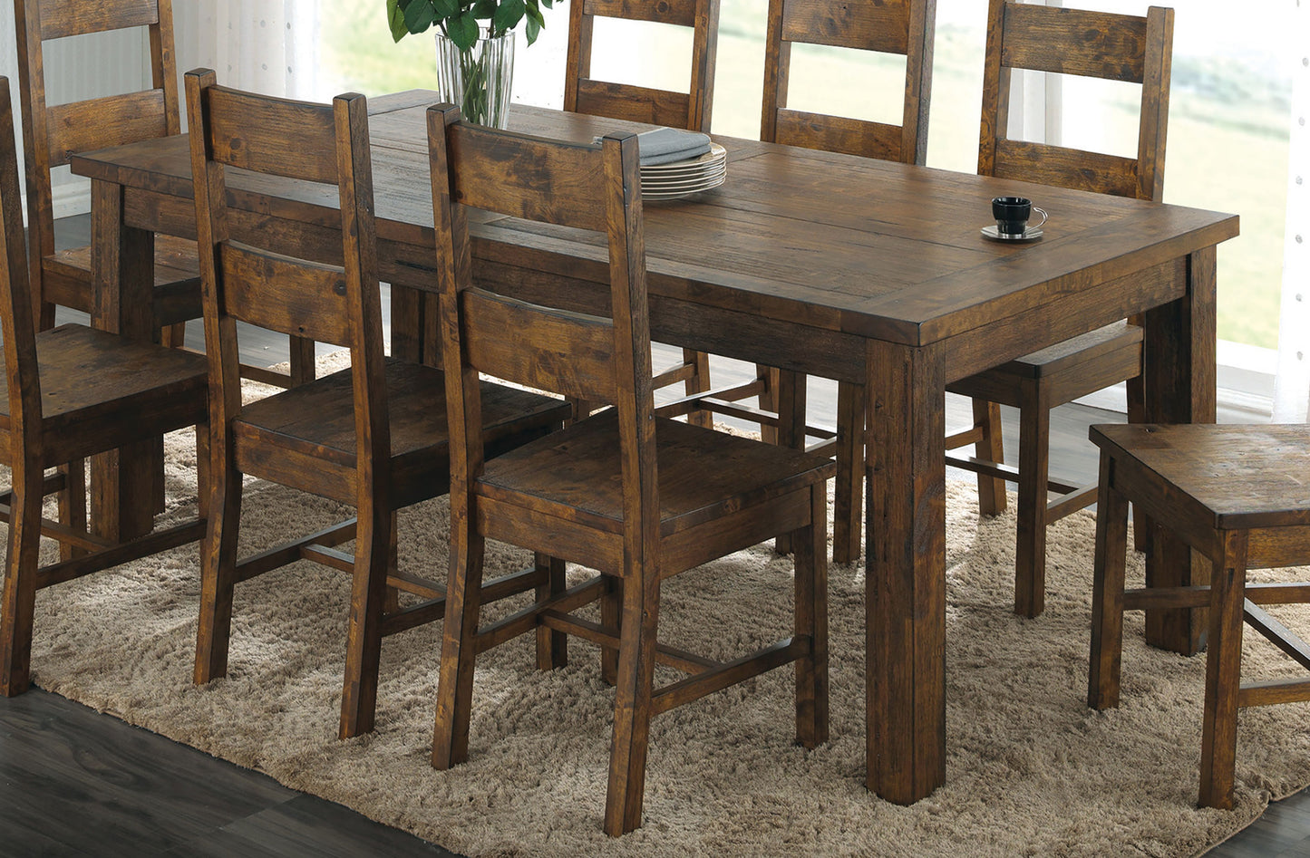 Coleman Rectangular Dining Table Rustic Golden Brown