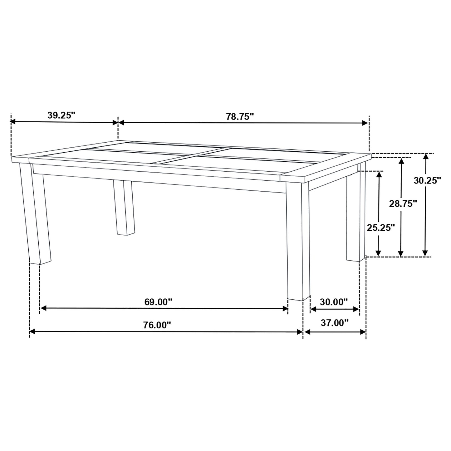 Coleman Rectangular Dining Table Rustic Golden Brown