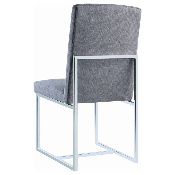 Mackinnon Upholstered Side Chairs Grey and Chrome (Set of 2)