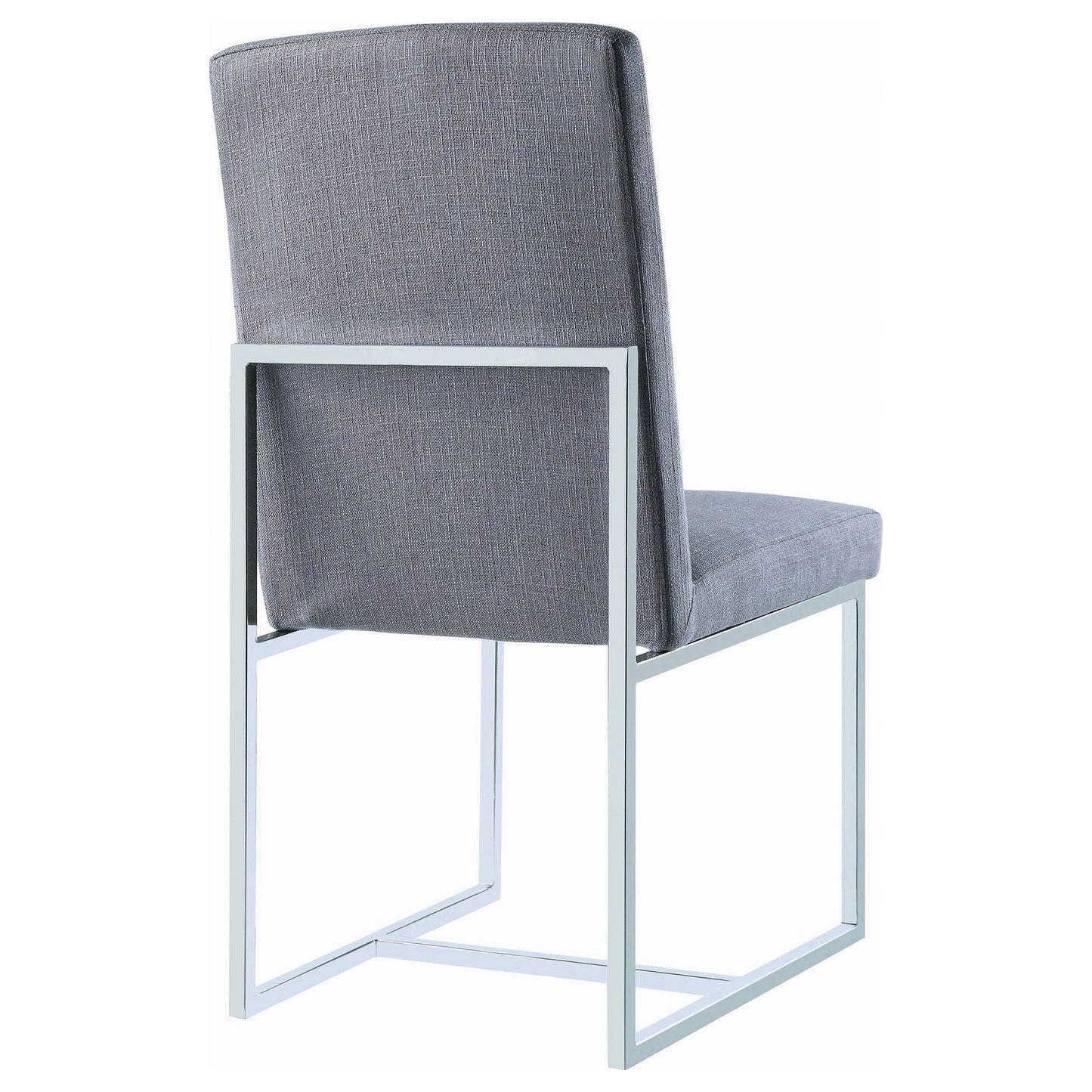 Mackinnon Upholstered Side Chairs Grey and Chrome (Set of 2)