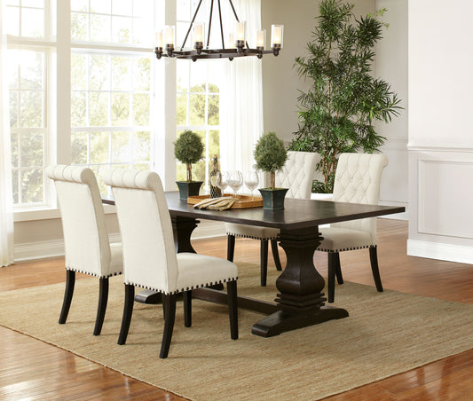 Parkins Dining Room Set Rustic Espresso and Beige