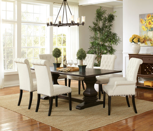 Parkins Dining Room Set Rustic Espresso and Beige