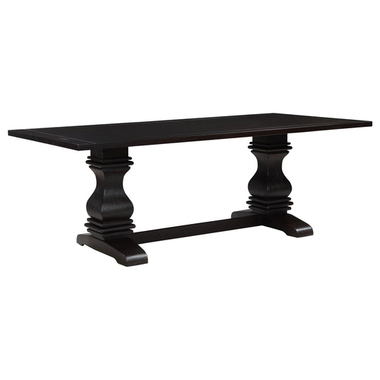 Parkins Double Pedestals Dining Table Rustic Espresso