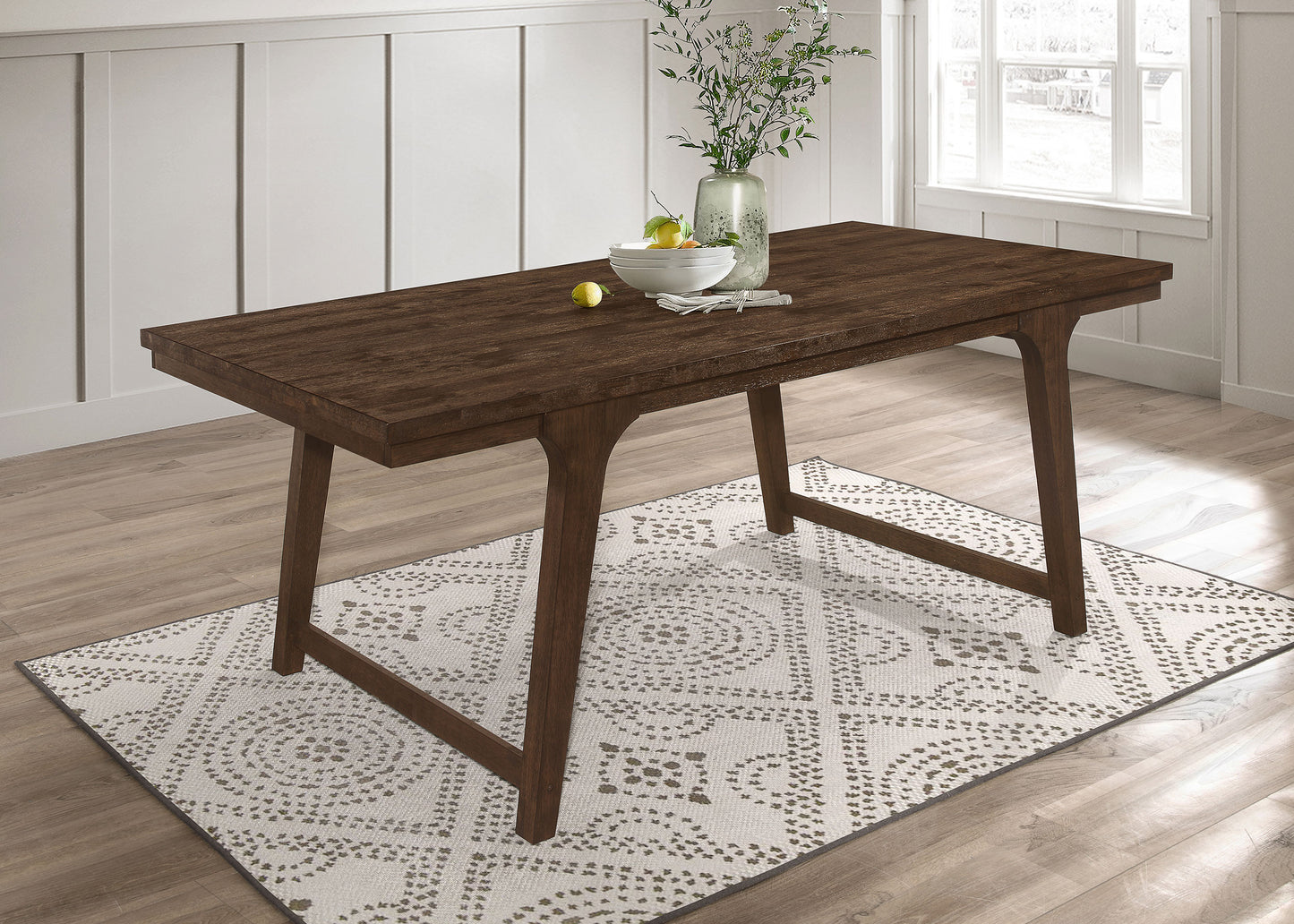 Reynolds Rectangular Dining Table Brown Oak