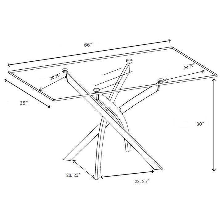 Carmelo 5-piece Rectangular Dining Set Chrome and Black