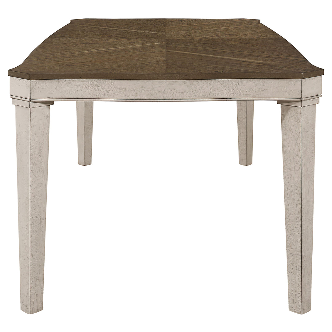 Ronnie 7-piece Starburst Dining Table Set Khaki and Rustic Cream