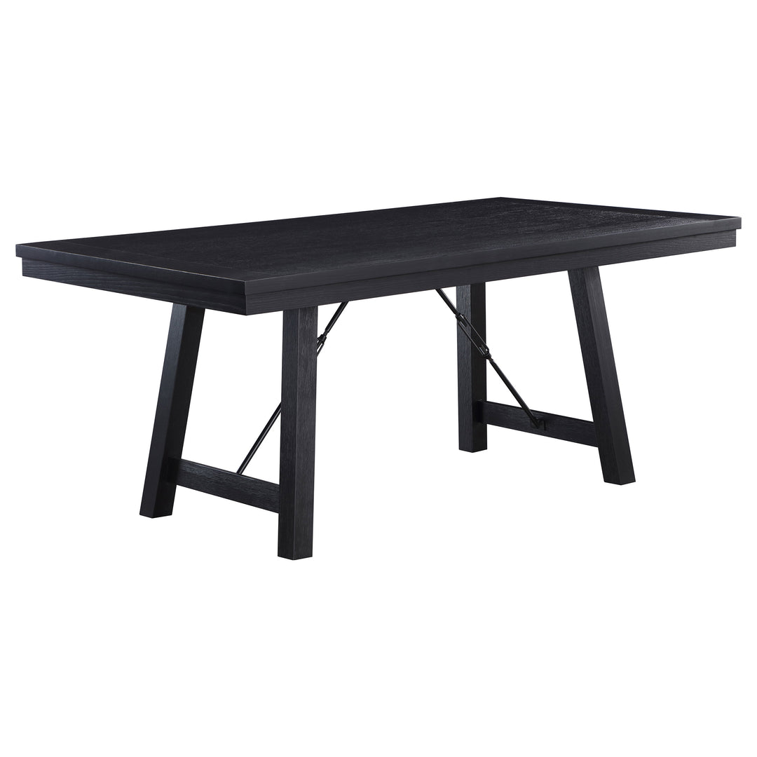 Newport 5-piece Rectangular Trestle Table Dining Set Black