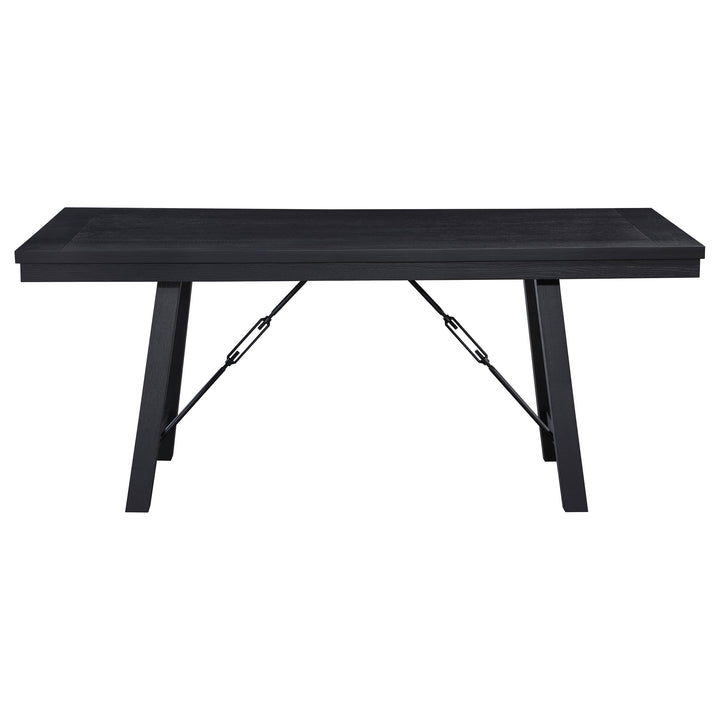 Newport 5-piece Rectangular Trestle Table Dining Set Black