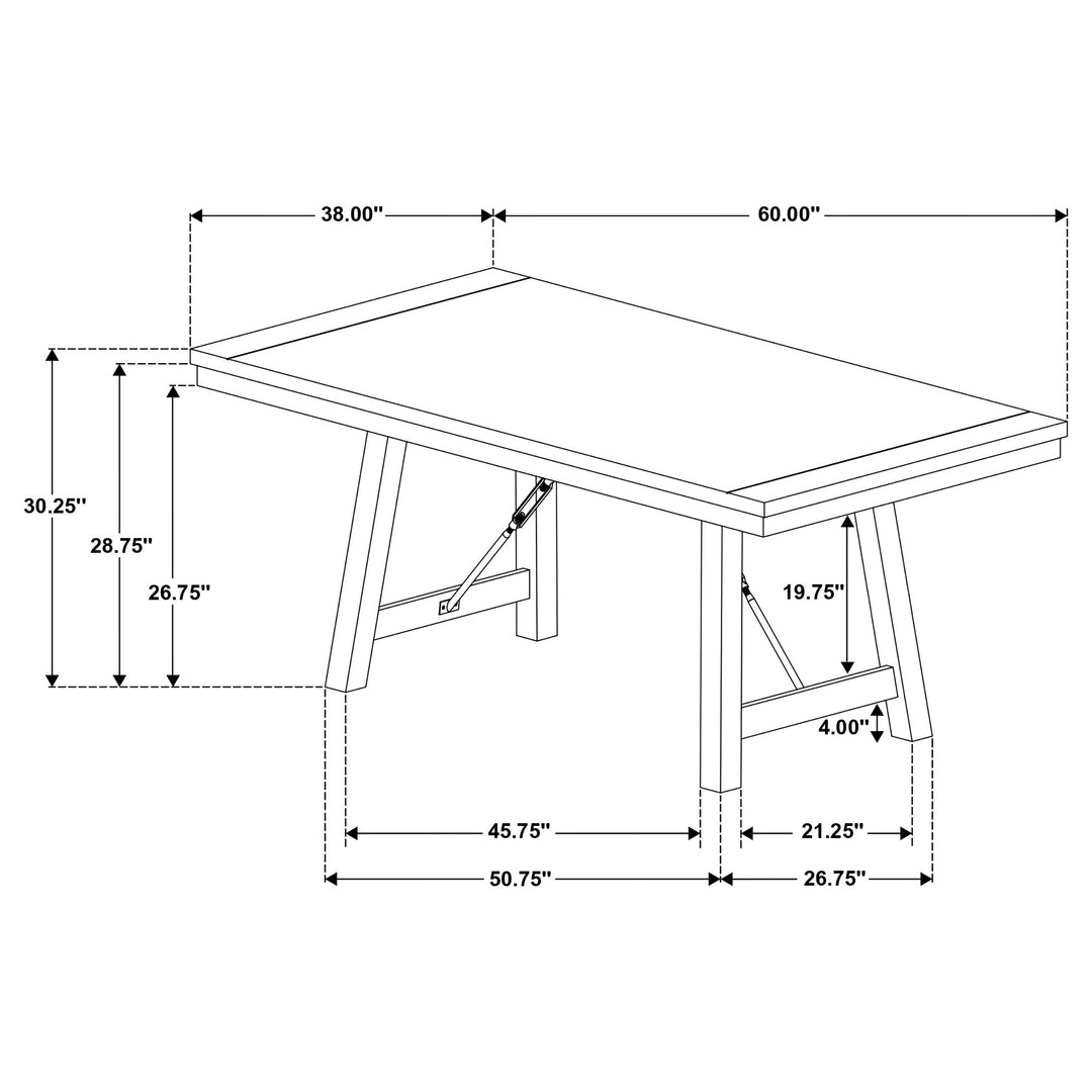 Newport 5-piece Rectangular Trestle Table Dining Set Black