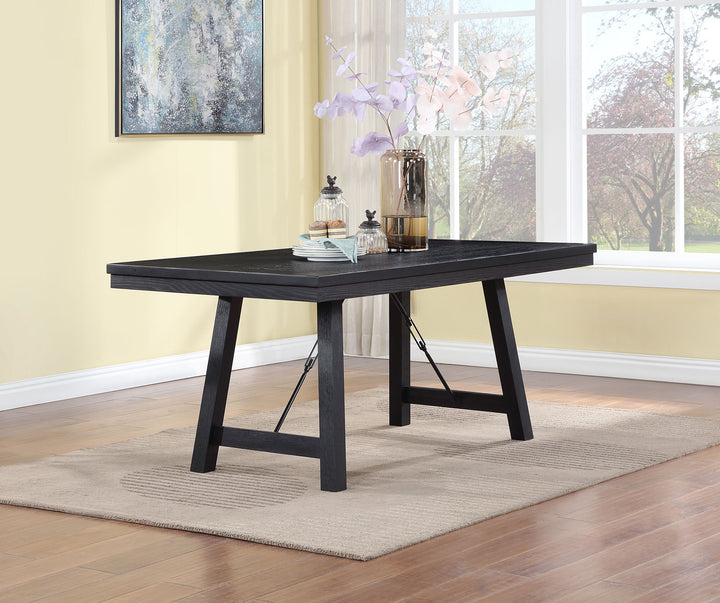 Newport Rectangular Trestle Dining Table Black