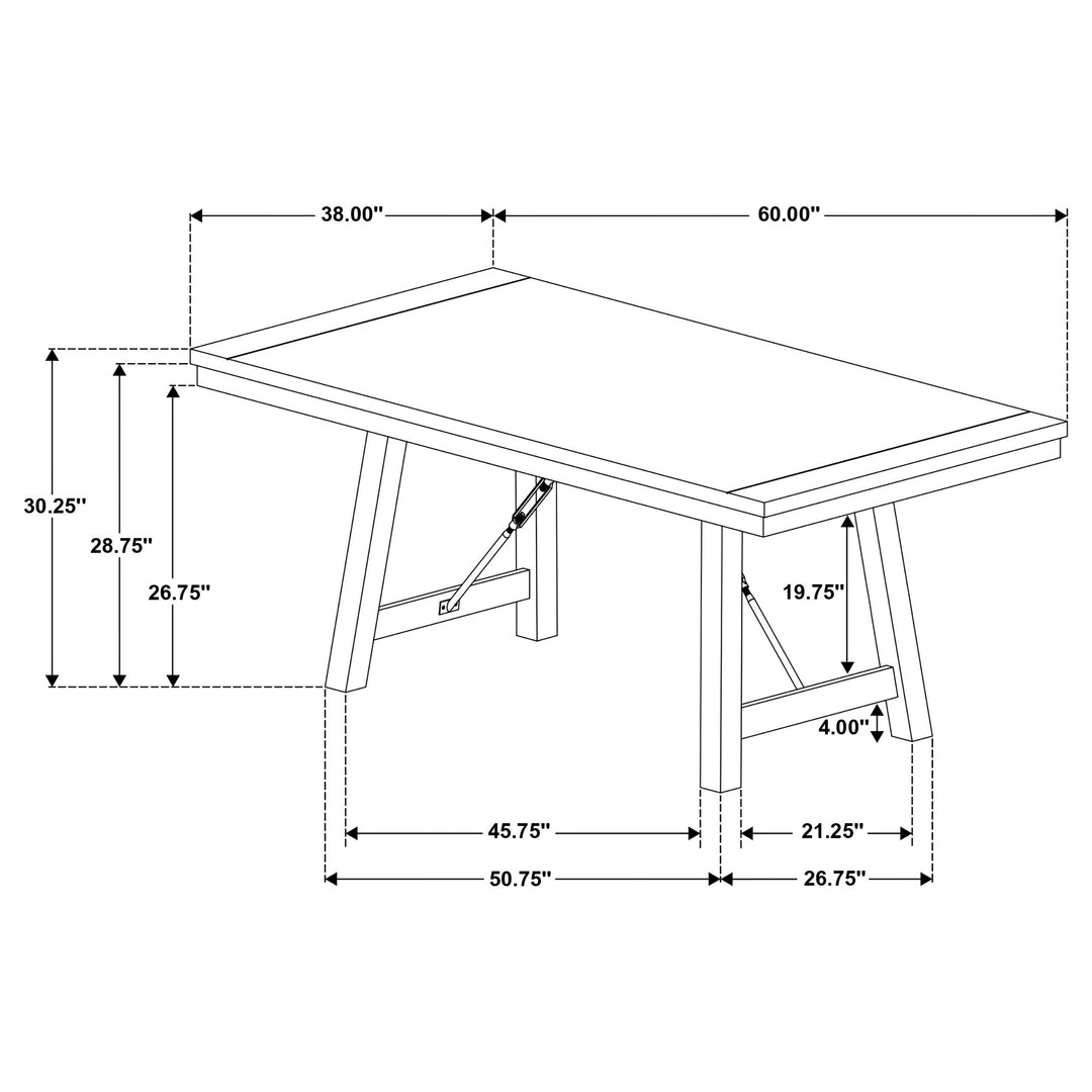 Newport Rectangular Trestle Dining Table Black