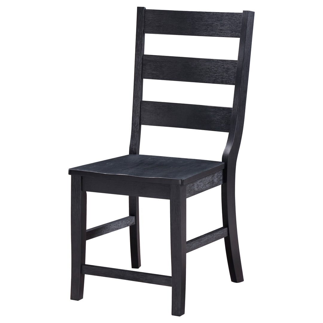 Newport Ladder Back Dining Side Chair Black (Set of 2)