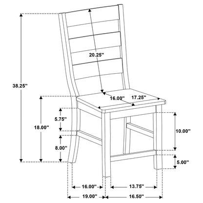 Newport Ladder Back Dining Side Chair Black (Set of 2)