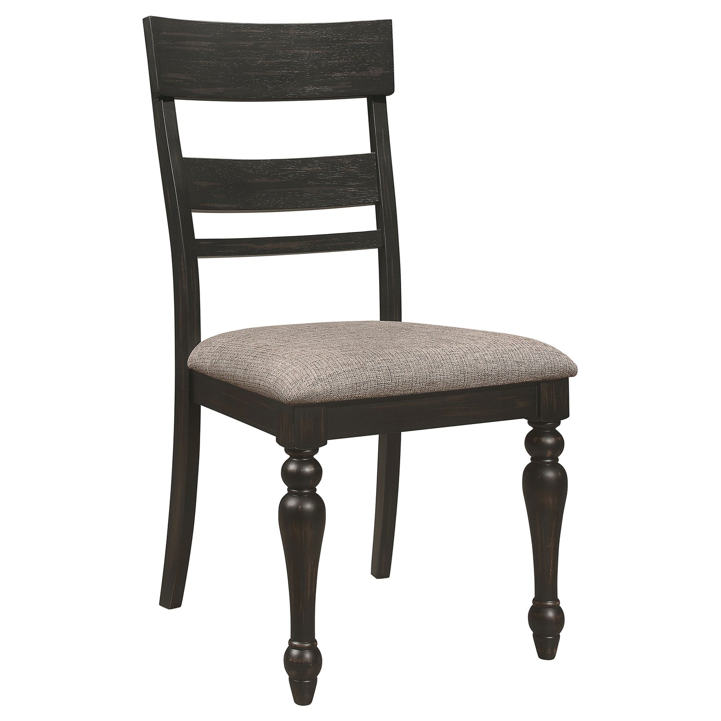 Bridget Ladder Back Dining Side Chair Stone Brown and Charcoal Sandthrough (Set of 2)