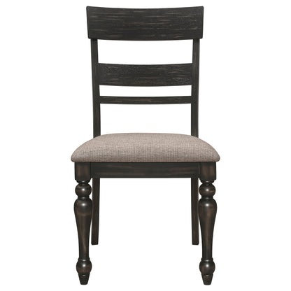 Bridget Ladder Back Dining Side Chair Stone Brown and Charcoal Sandthrough (Set of 2)