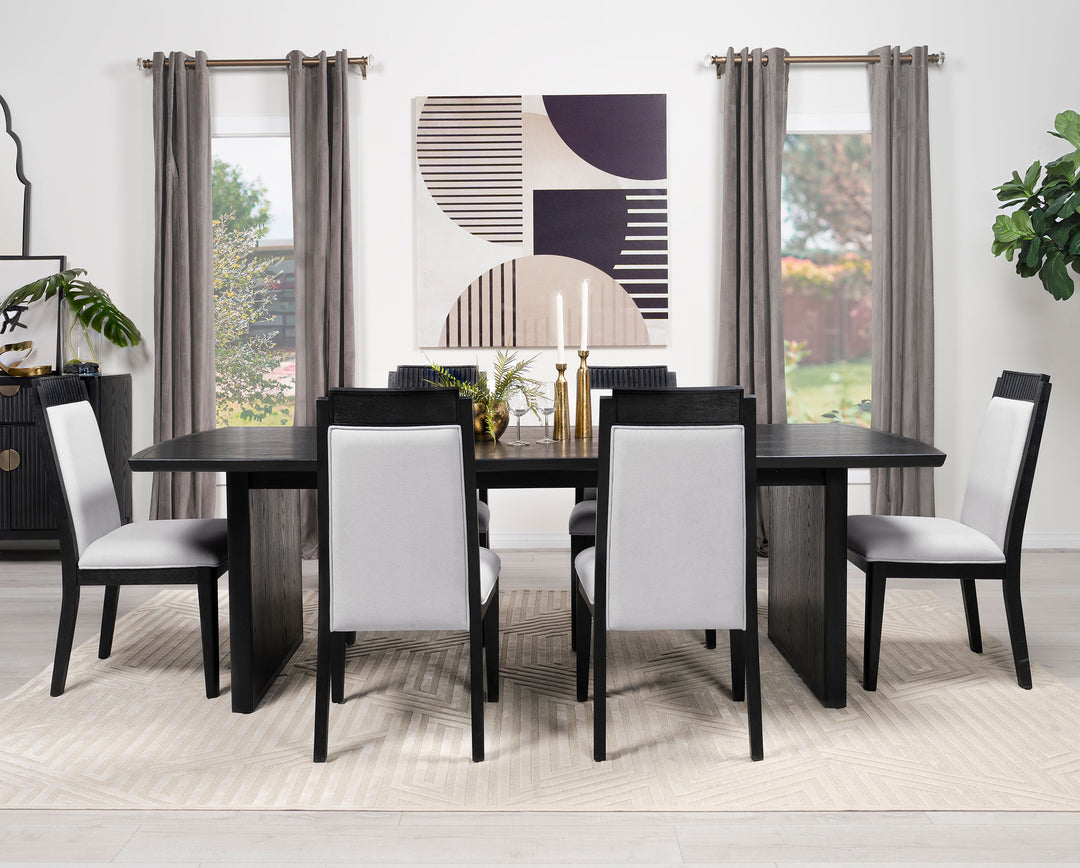 Brookmead Rectangular Dining Table with 18" Removable Extension Leaf Black