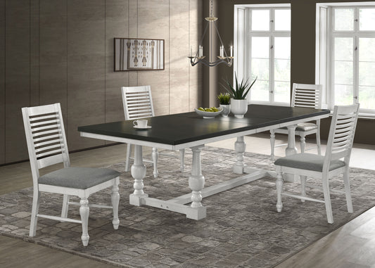 Aventine 5-piece Rectangular Dining Set Charcoal and Vintage Chalk