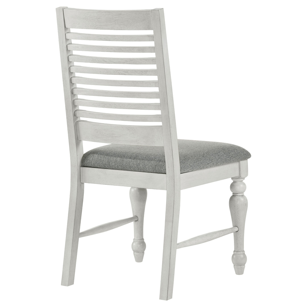 Aventine Ladder Back Dining Side Chair with Upholstered Seat Vintage Chalk and Grey (Set of 2)