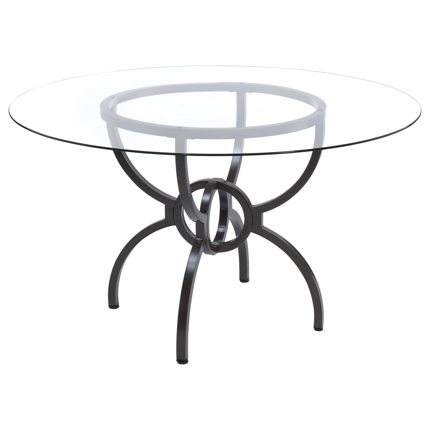 Aviano Round 5-piece Dining Set Gunmetal and Brown