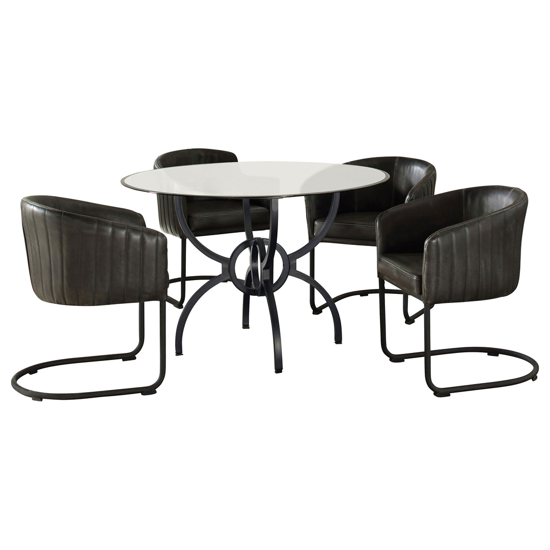 Aviano 5-piece Dining Set Gunmetal and Matte Black