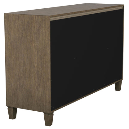 Matisse 4-drawer Dining Sideboard Buffet Cabinet with Rattan Cabinet Doors Brown