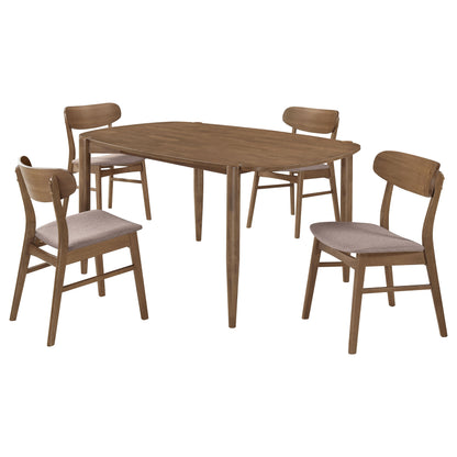 Dortch 5-piece Oval Solid Wood Dining Set Walnut