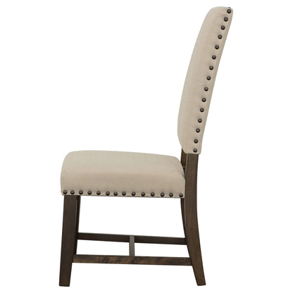 Twain Upholstered Side Chairs Beige (Set of 2)