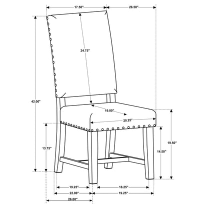 Twain Upholstered Side Chairs Beige (Set of 2)