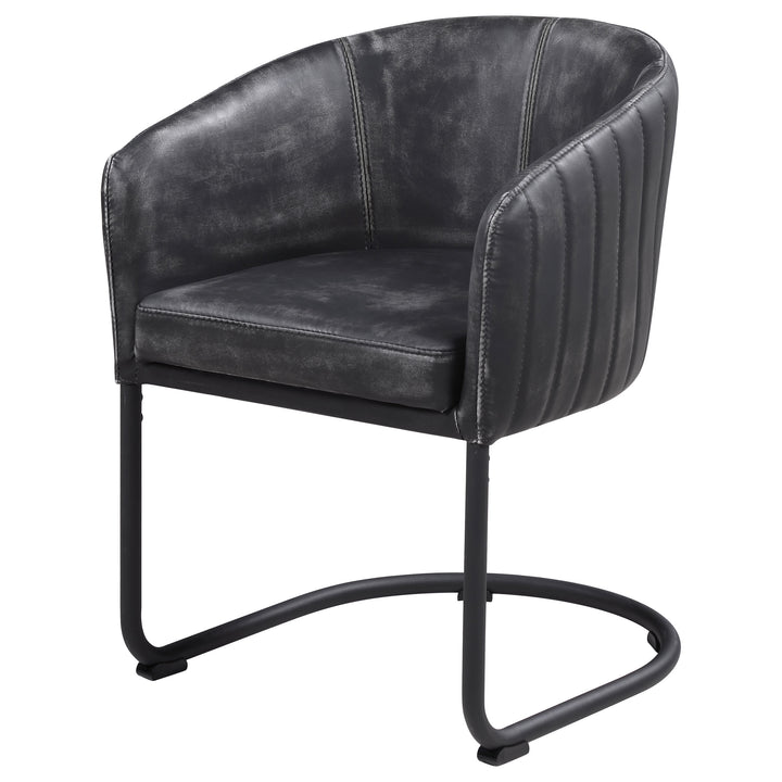 Banner Upholstered Dining Chair Anthracite and Matte Black