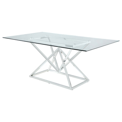 Beaufort Rectangle Glass Top Dining Table Chrome