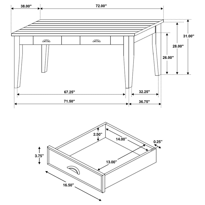 Kingman 4-drawer Dining Table Espresso and White