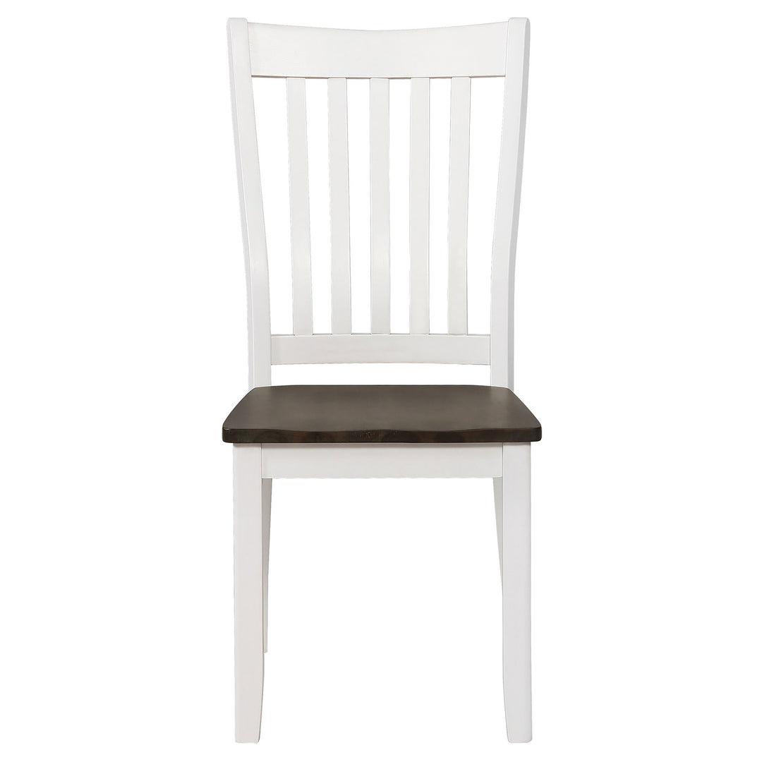 Kingman Slat Back Dining Chairs Espresso and White (Set of 2)