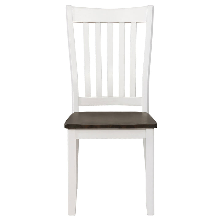 Kingman Slat Back Dining Chairs Espresso and White (Set of 2)