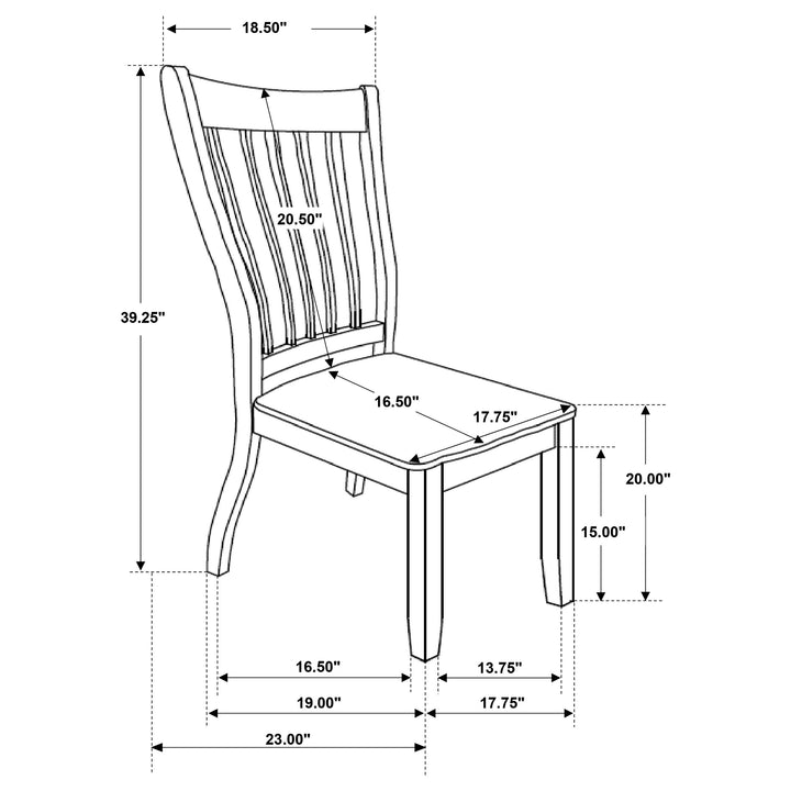 Kingman Slat Back Dining Chairs Espresso and White (Set of 2)