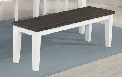 Kingman Rectangular Bench Espresso and White