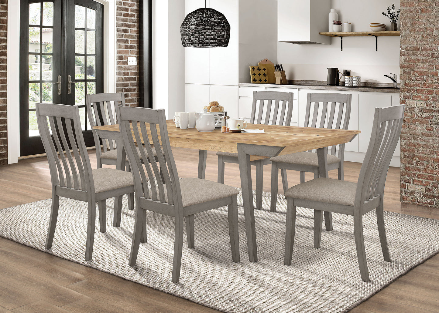 Nogales Wooden Dining Table Acacia and Coastal Grey