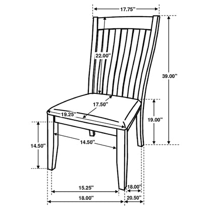 Nogales Slat Back Side Chairs Coastal Grey (Set of 2)