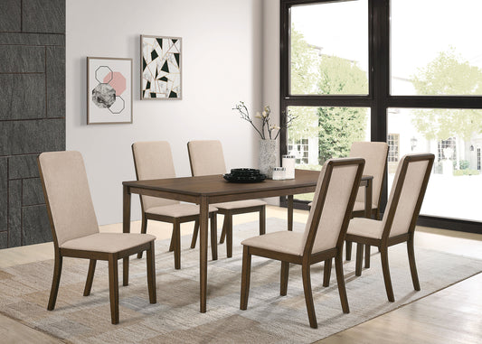 Wethersfield 7-piece Dining Set Medium Walnut and Latte