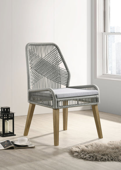 Nakia Woven Back Side Chairs Grey (Set of 2)