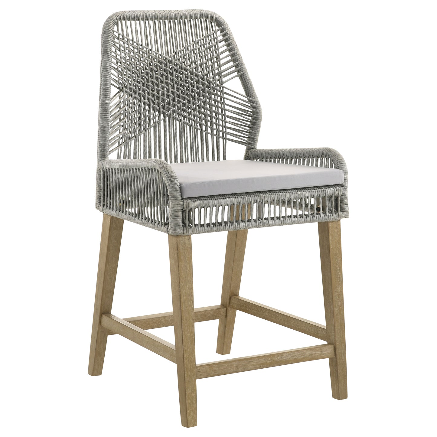 Nakia Woven Rope Back Counter Height Stools (Set of 2)