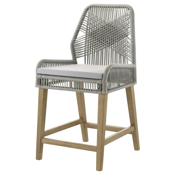 Nakia Woven Rope Back Counter Height Stools (Set of 2)