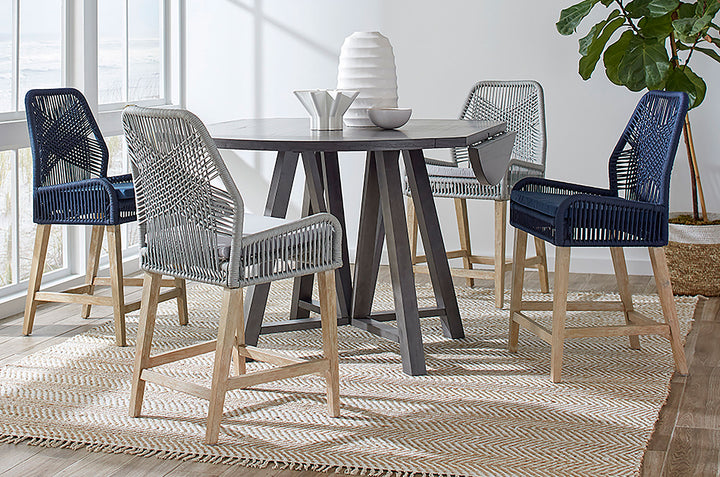 Nakia Woven Rope Back Counter Height Stools (Set of 2)