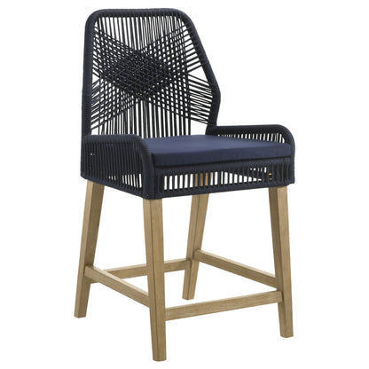 Nakia Woven Rope Back Counter Height Stools (Set of 2)