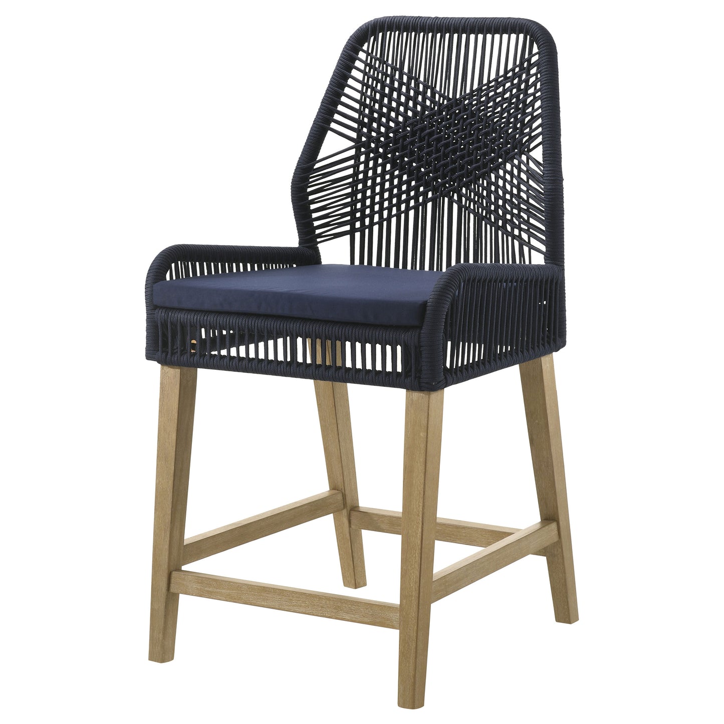 Nakia Woven Rope Back Counter Height Stools (Set of 2)