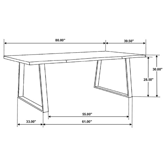 Ditman Live Edge Dining Table Grey Sheesham and Black