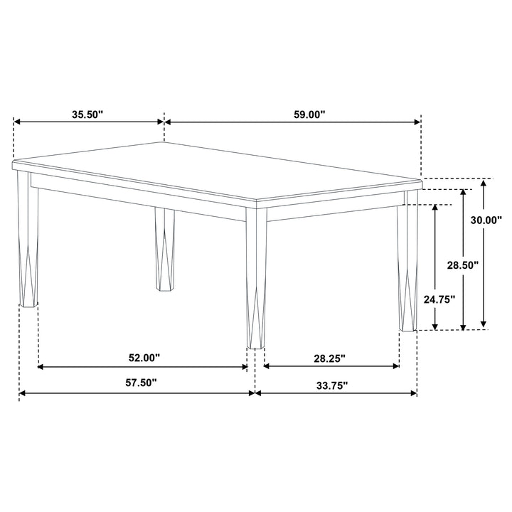 Appleton 5-piece Rectangular Wood Dining Table Set Black Washed and Light Grey